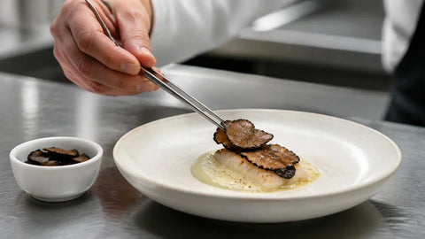 Carpaccio de trufa de verano para restaurantes: emplatado, porciones y uso en el menú