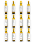 Black Truffle Extra Virgin Olive Oil bottle set with gold caps and white labels