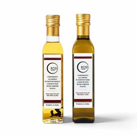 Set de aceites de oliva aromatizados con trufa negra y blanca