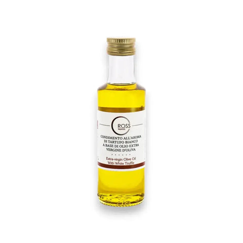 Botella de aceite de trufa blanca con tapa y etiqueta doradas para Dog Traning White Truffle Oil