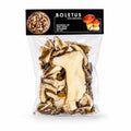 Hongos porcini secos Terra Ross en una bolsa de plástico transparente con etiqueta negra que presenta la marca boletus