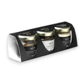 Set de aceite de trufa negro y blanco en frascos de vidrio con tapas doradas de Trilogy Truffle Gift Box