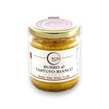 Frasco de edición gourmet de mantequilla de trufa blanca con tapa y etiqueta doradas para un sabor de lujo