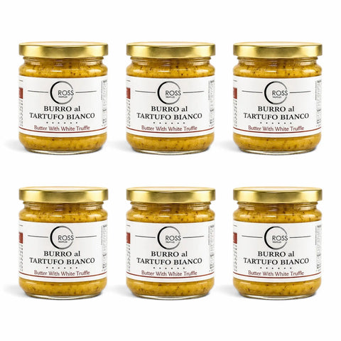 Doce tarros 160 g de Mantequilla de Trufa Blanca con 6% Tuber borchii